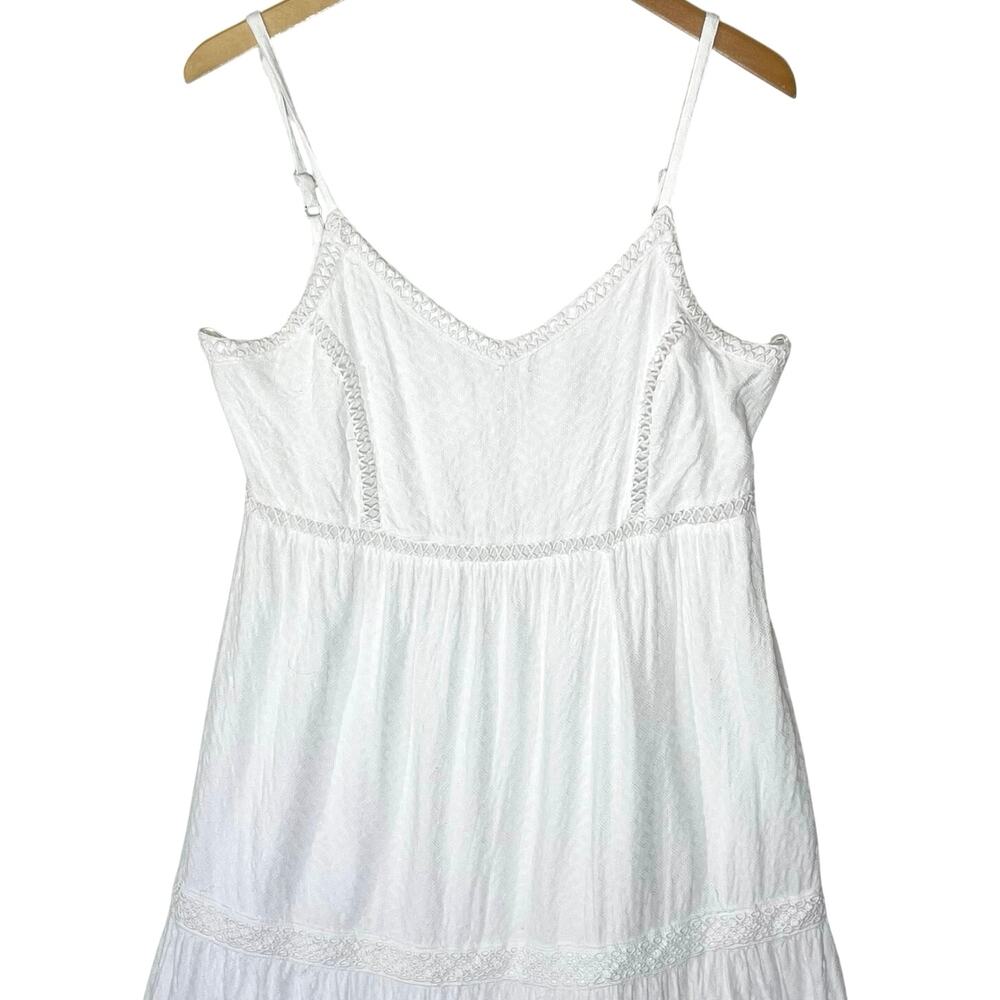 JOIE Women’s Boho White Lace Trim Spaghetti Strap Maxi Dress Large - Picture 3 of 6